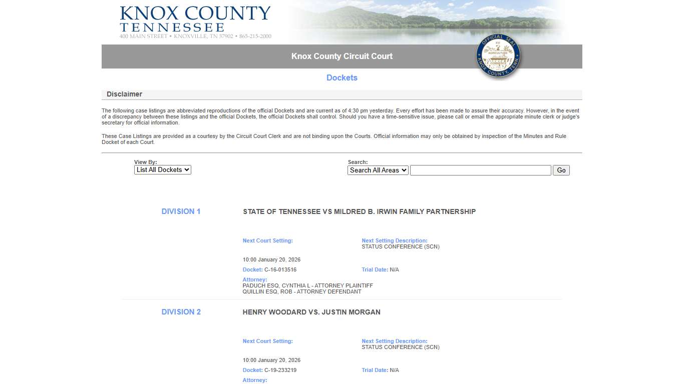 Applications - Courts - Knox County Tennessee